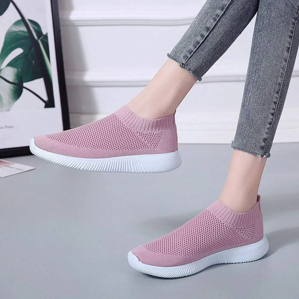 Women's Slip On Walking Shoes Running Comfortable Non Slip Work Shoes Women High Top Casual Tennis Shoes Slip On Sneakers White Tennis Shoe White Loafers