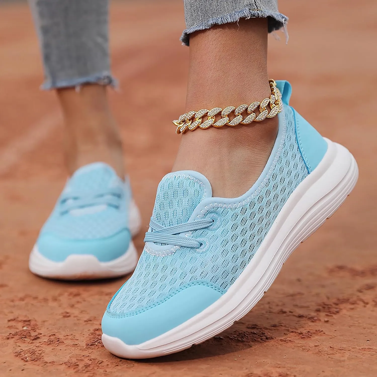 Women's Soft Sole Mesh Comfort Orthopedic Shoes - 2024 New Comfortable Mesh Walking Shoes, Low Top Orthopedic Slip on Shoes for Women, Breathable Mesh Arch Support Casual Shoes for Women