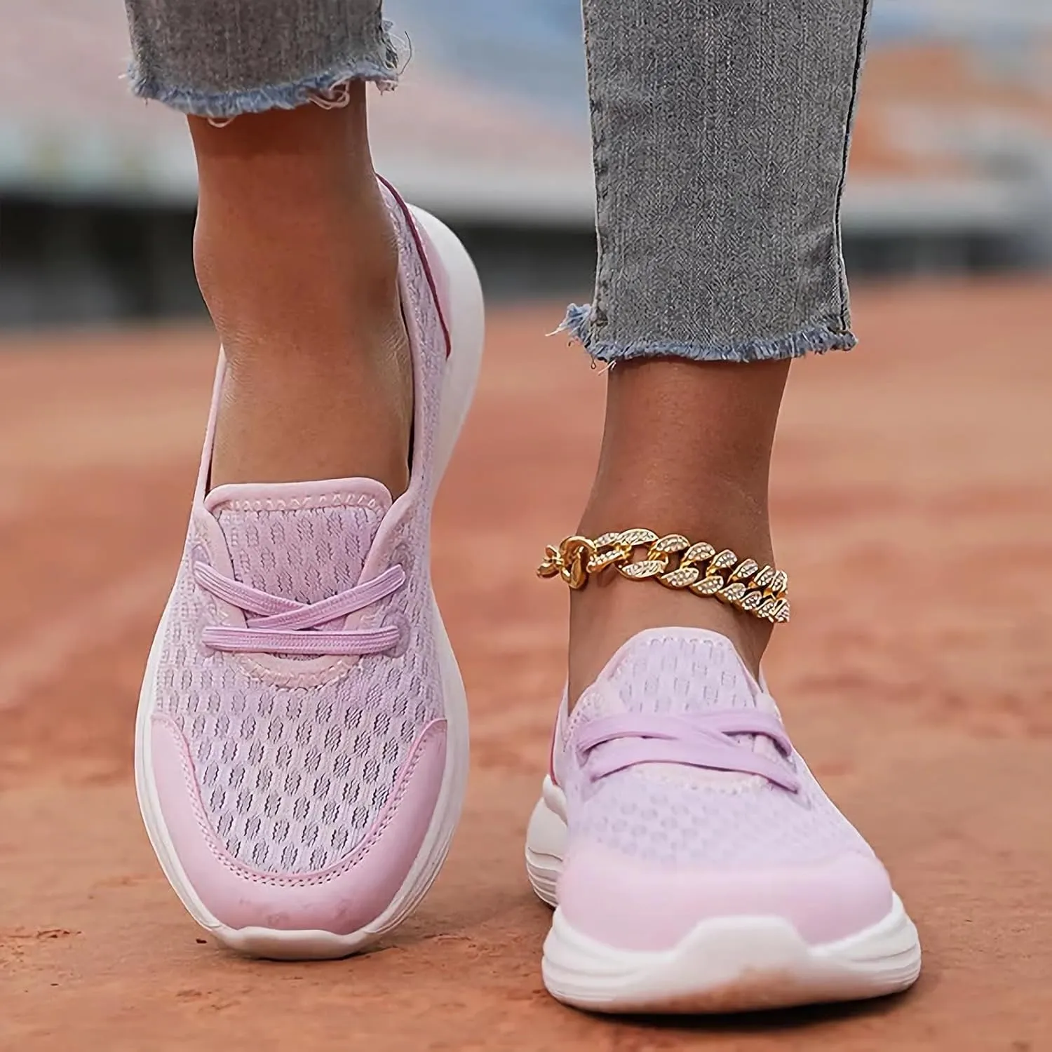 Women's Soft Sole Mesh Comfort Orthopedic Shoes - 2024 New Comfortable Mesh Walking Shoes, Low Top Orthopedic Slip on Shoes for Women, Breathable Mesh Arch Support Casual Shoes for Women