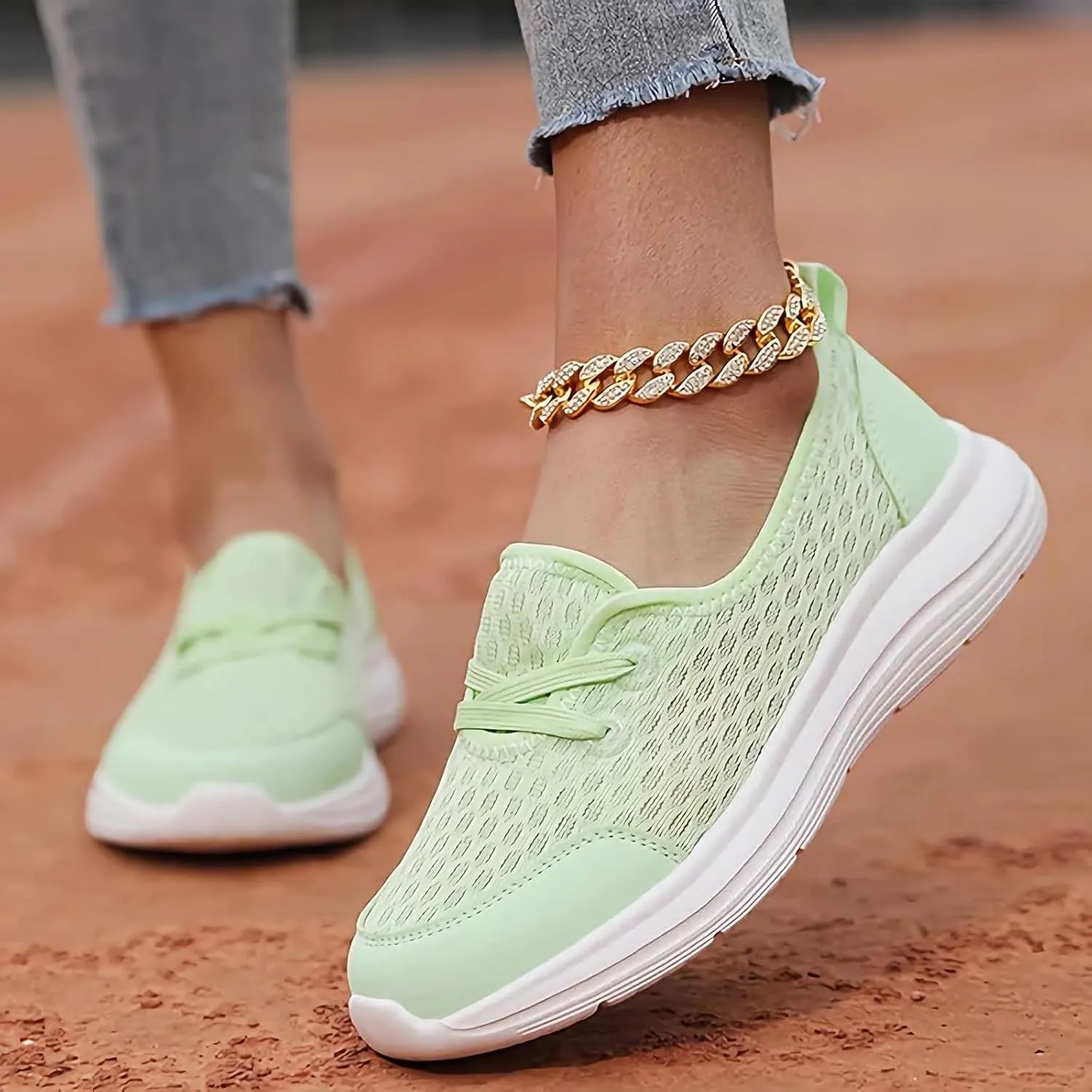 Women's Soft Sole Mesh Comfort Orthopedic Shoes - 2024 New Comfortable Mesh Walking Shoes, Low Top Orthopedic Slip on Shoes for Women, Breathable Mesh Arch Support Casual Shoes for Women