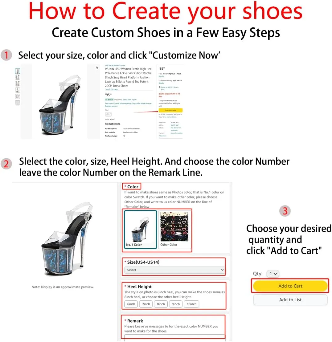 WUXIN H&P Women's Clear Exotic Pole Dance Ankle-Strap Sandal 8 Inch Glitter Splice Round Toe Platform Fashion Model Sexy Stiletto Custom Dress shoes High Heel