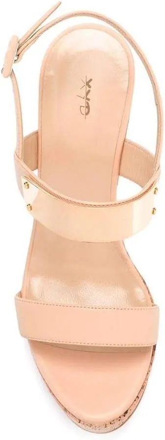 XYD Women Platform Wedge Cork High Heels Sandals Open Toe Strappy Slingback Dress Shoes with Buckle Shoes