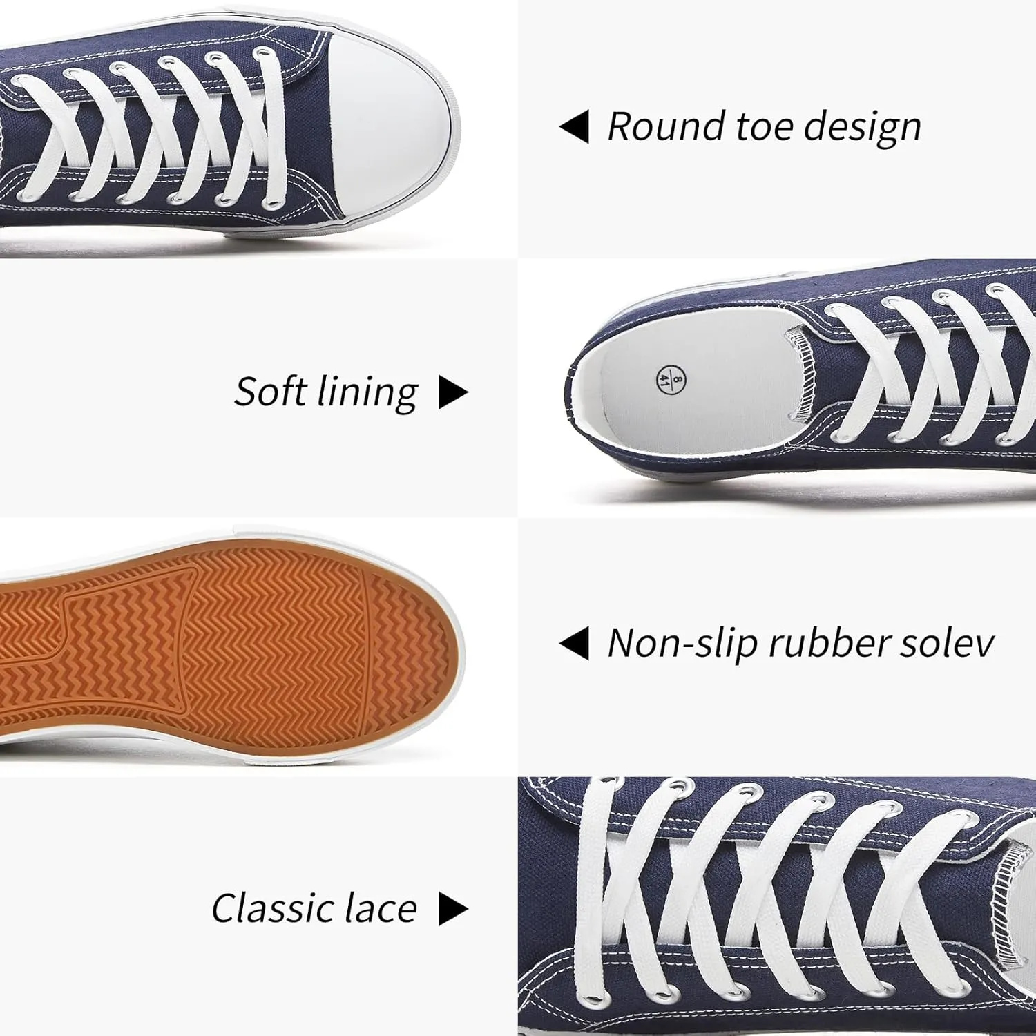 yageyan Men Canvas Low top Shoes Classic Casual Sneakers Black and White Fashion Shoes