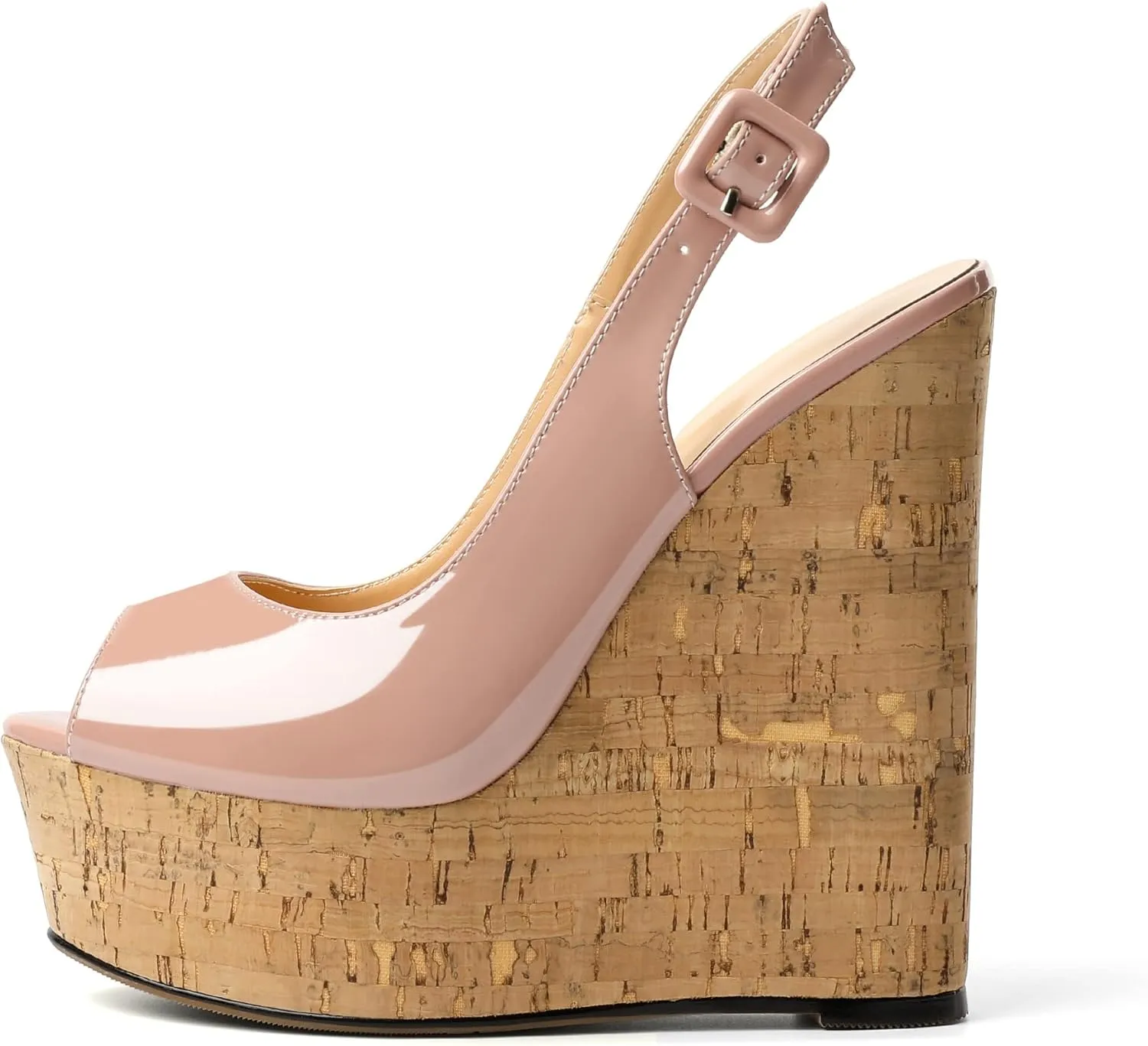 YODEKS Women's Platform Sandals Wedge Heel Peep Toe High Heeled Pumps Platform Wooden Heel Summer Wedge Heels Shoes
