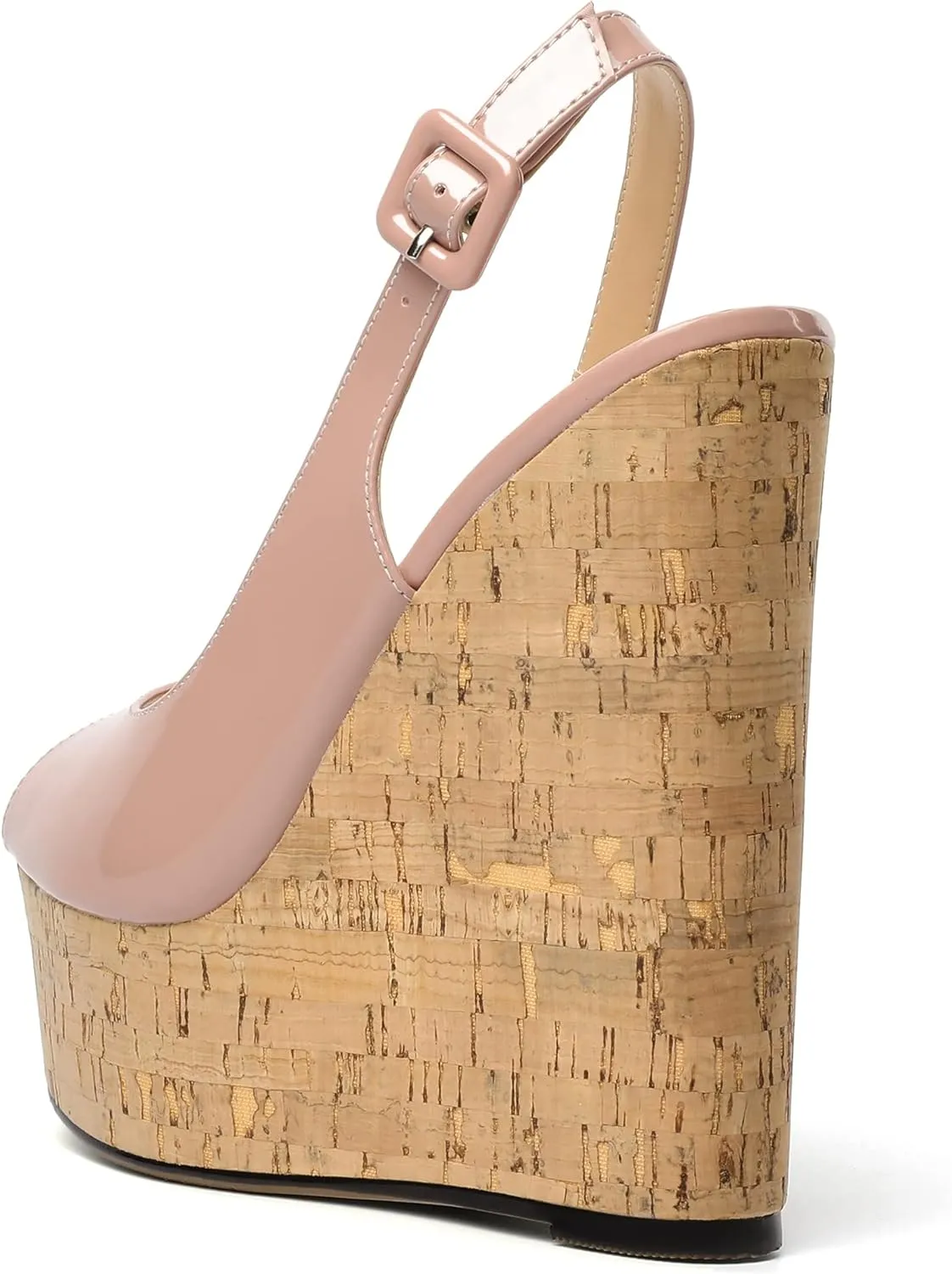 YODEKS Women's Platform Sandals Wedge Heel Peep Toe High Heeled Pumps Platform Wooden Heel Summer Wedge Heels Shoes